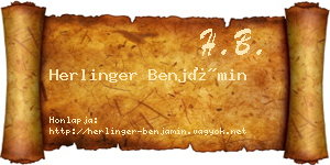 Herlinger Benjámin névjegykártya
